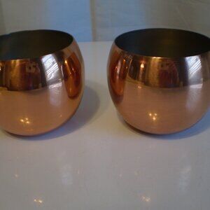 VINTAGE PAIR OF COPPERCRAFT GUILD COPPER ROLY POLY TUMBLERS